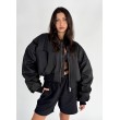 Shorty oversized bomber jacket in black