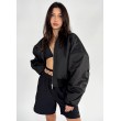 Shorty oversized bomber jacket in black