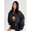Shorty oversized bomber jacket in black