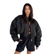 Shorty oversized bomber jacket in black