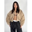 Shorty oversized bomber jacket in mocca