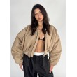Shorty oversized bomber jacket in mocca
