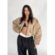 Shorty oversized bomber jacket in mocca