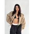 Shorty oversized bomber jacket in mocca