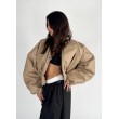 Shorty oversized bomber jacket in mocca