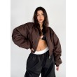 Shorty oversized bomber jacket in praline