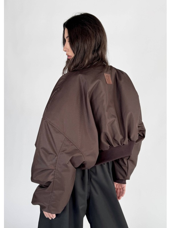 Shorty oversized bomber jacket in praline