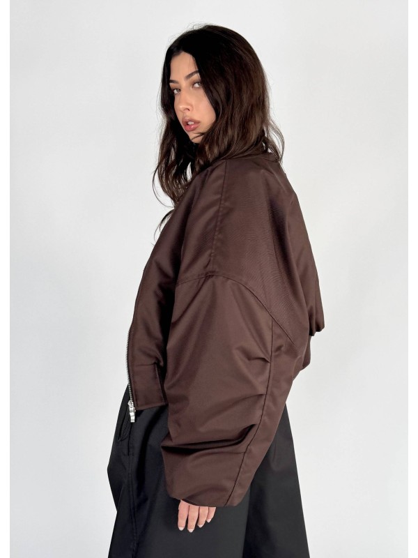 Shorty oversized bomber jacket in praline