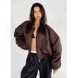 Shorty oversized bomber jacket in praline