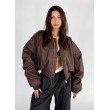 Shorty oversized bomber jacket in praline