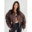 Shorty oversized bomber jacket in praline
