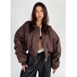 Shorty oversized bomber jacket in praline