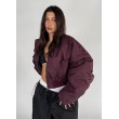 Shorty oversized bomber jacket in burgundy