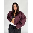 Shorty oversized bomber jacket in burgundy