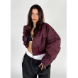 Shorty oversized bomber jacket in burgundy