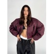 Shorty oversized bomber jacket in burgundy