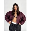 Shorty oversized bomber jacket in burgundy
