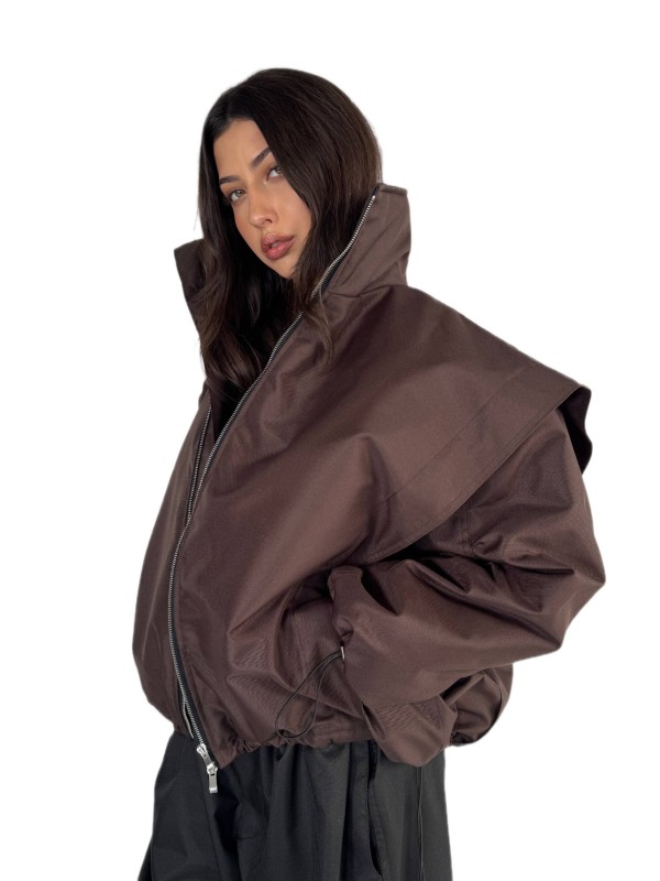 Parachute oversize bomber jacket in praline