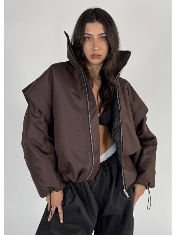 Parachute oversize bomber jacket in praline