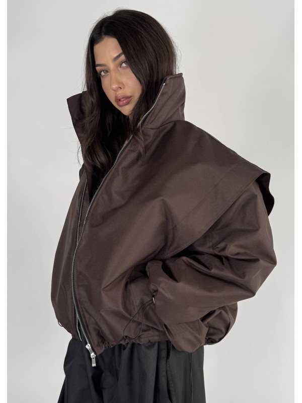 Parachute oversize bomber jacket in praline