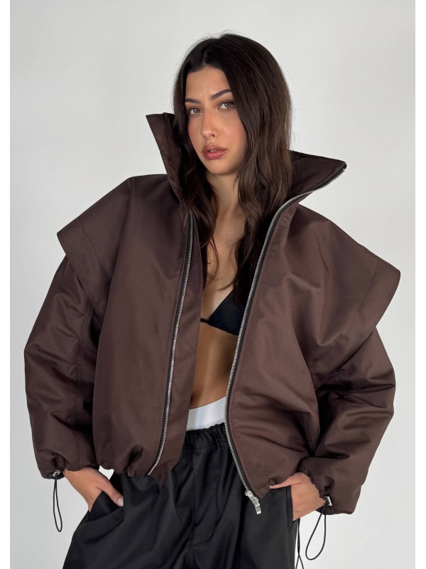 Parachute oversize bomber jacket in praline
