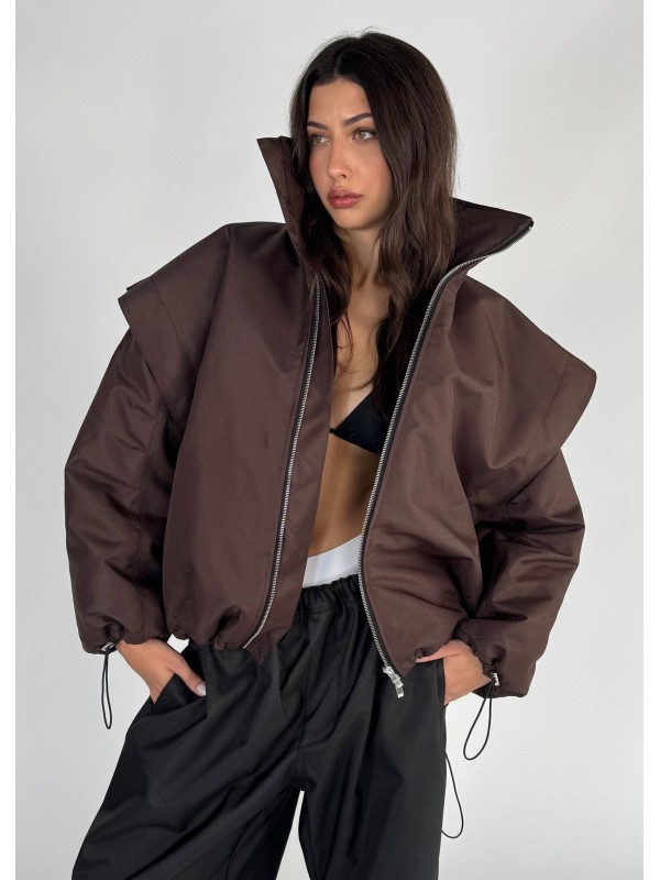Parachute oversize bomber jacket in praline