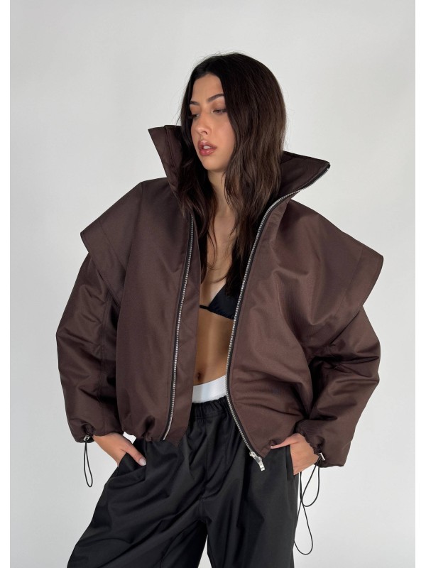 Parachute oversize bomber jacket in praline