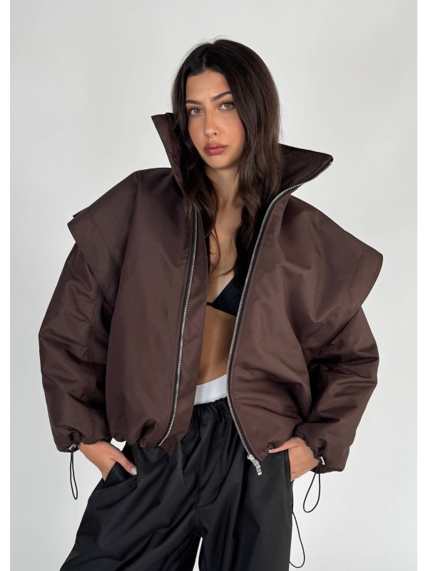 Parachute oversize bomber jacket in praline