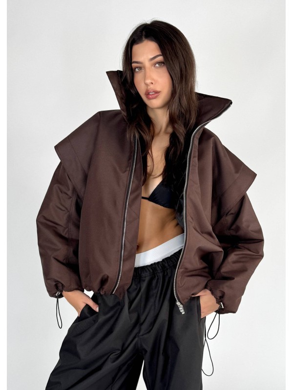 Parachute oversize bomber jacket in praline