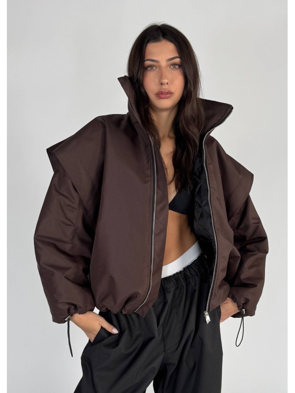Parachute oversize bomber jacket in praline