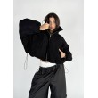 shorty teddy bomber jacket in black
