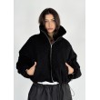 shorty teddy bomber jacket in black