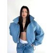 Krótka kurtka bomber denim light blue