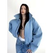 Krótka kurtka bomber denim light blue