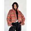 Shorty teddy bomber jacket red rush