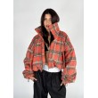 Shorty teddy bomber jacket red rush