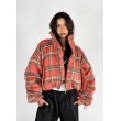 Shorty teddy bomber jacket red rush