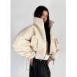 shorty teddy bomber jacket in mocca