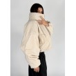 shorty teddy bomber jacket in mocca
