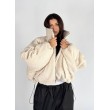 shorty teddy bomber jacket in mocca