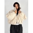 shorty teddy bomber jacket in mocca