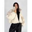 shorty teddy bomber jacket in mocca