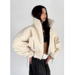 shorty teddy bomber jacket in mocca