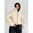 shorty teddy bomber jacket in mocca
