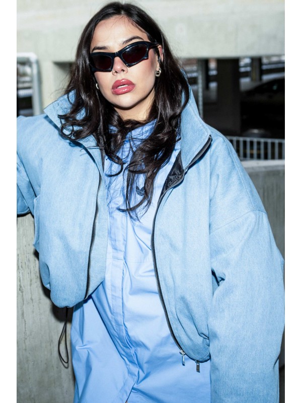 Krótka kurtka bomber denim light blue