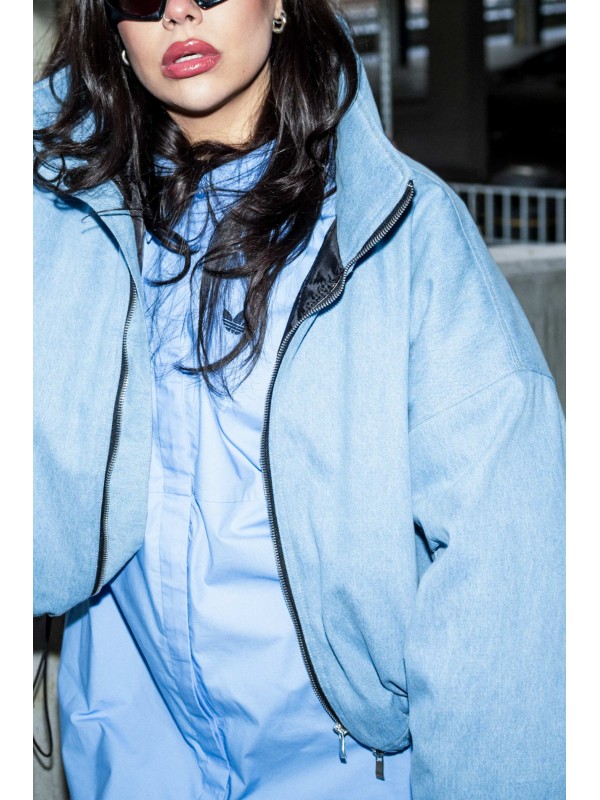 Krótka kurtka bomber denim light blue