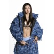 patchwork denim shorty bomber