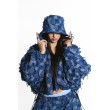 patchwork denim shorty bomber