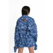 Low waist patchwork denim blazer