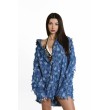 Patchwork denim shirt dress